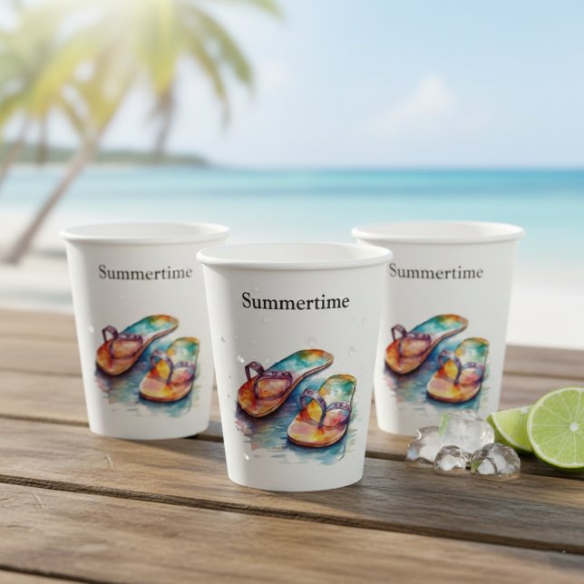 Rainbow Reef Flip Flops, custom Paper Cups (Creator Uploaded)