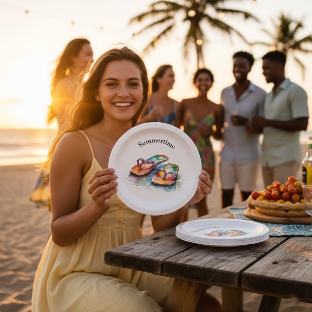 Rainbow Reef Flip Flops, custom Paper Plate (Creator Uploaded)
