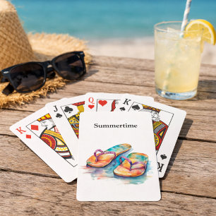 Rainbow Reef Flip Flops, custom Playing Cards