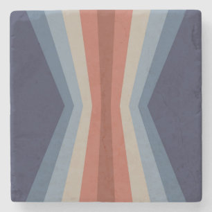 Rainbow reflection in retro style stone coaster