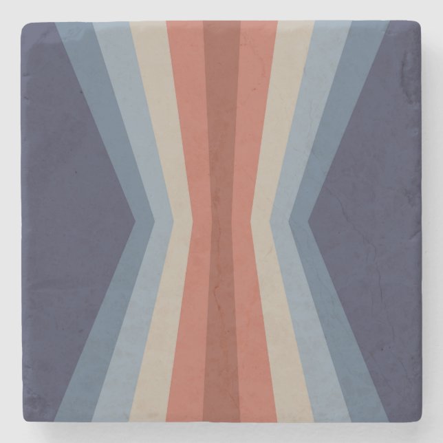 Rainbow reflection in retro style stone coaster (Front)