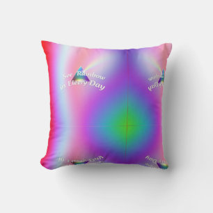 Rainbow Reflections Throw Pillow