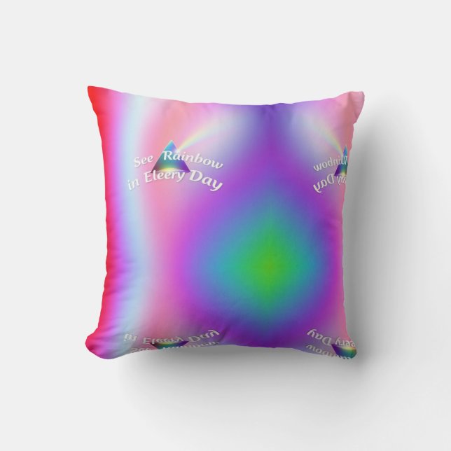 Rainbow Reflections Throw Pillow (Front)