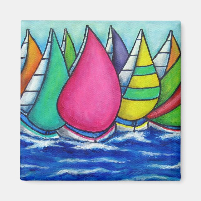 Rainbow Regatta Magnet (Front)