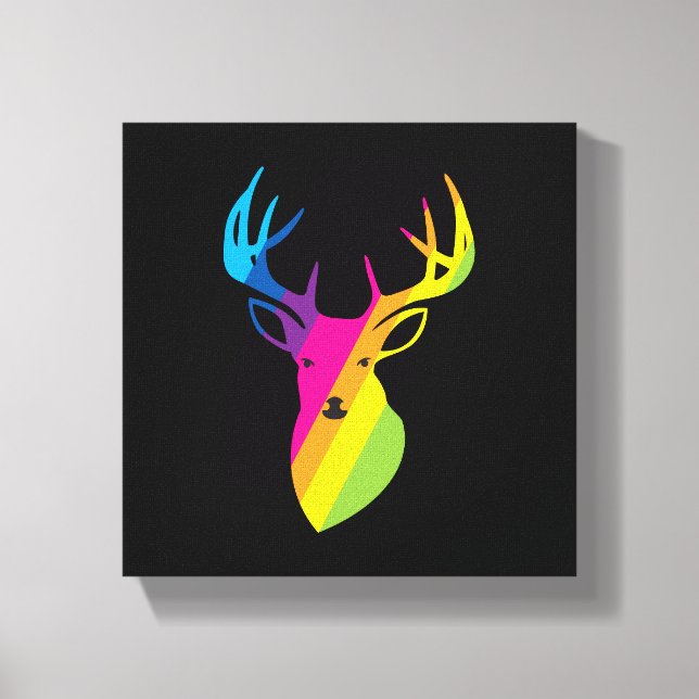 Rainbow Reindeer Canvas Print (Front)