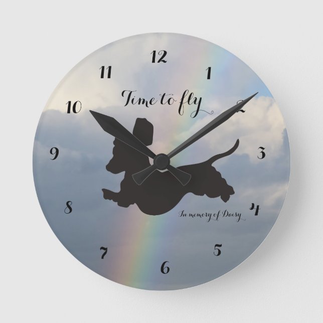 Rainbow Remembrance Dachshund Wall Clock (Front)
