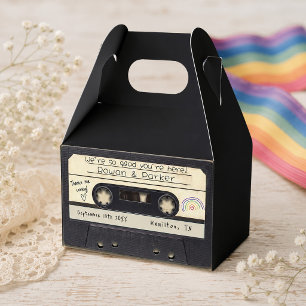 Rainbow Retro Cassette Tape Wedding Favour Favor Box