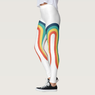 Rainbow Retro Stripe Vintage Leggings