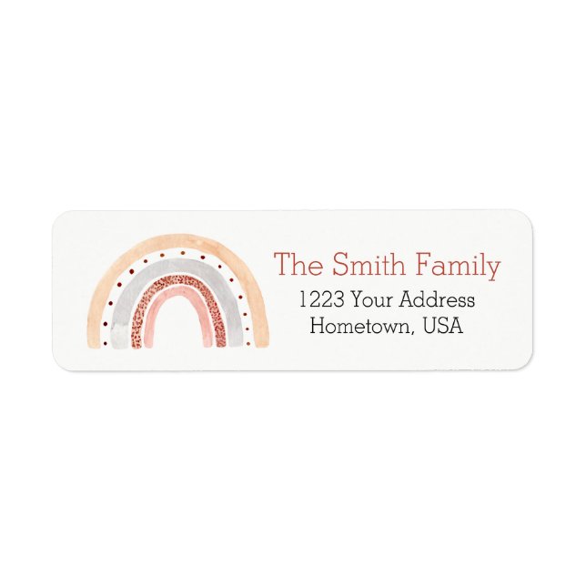 Rainbow Return Address Label (Front)