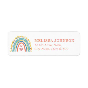 Rainbow Return Address Labels