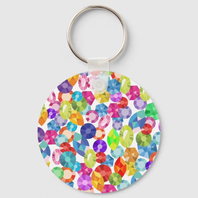 rainbow rhinestones keychain (Front)