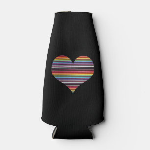Rainbow Ribbon Cable Heart Bottle Drink Cooler
