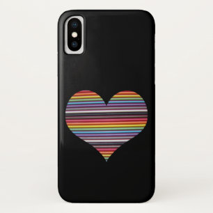 Rainbow Ribbon Cable Heart iPhone X Case