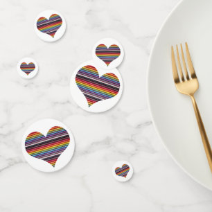 Rainbow Ribbon Cable Heart Confetti
