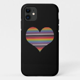 Rainbow Ribbon Cable Heart iPhone 5/5S Coque
