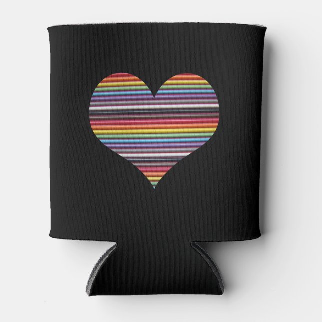Rainbow Ribbon Cable Heart peut boire le Glacière (Devant)