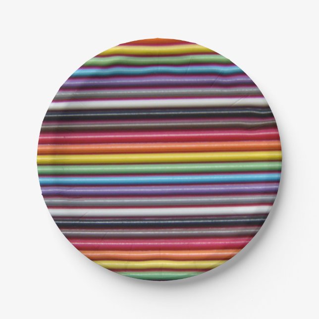 Rainbow Ribbon Cable Paper Plate (Front)