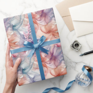 Rainbow Ribbons on White Wrapping Paper