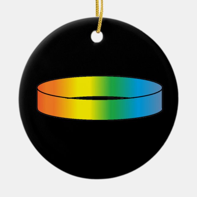 Rainbow RIng Ceramic Ornament (Front)