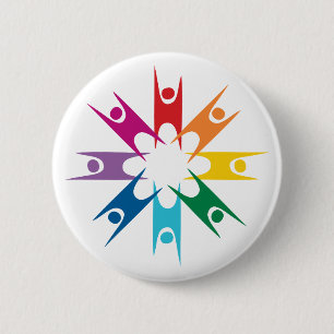 Rainbow Ring of Humanists 2 Inch Round Button
