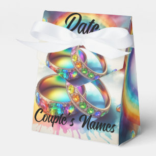 Rainbow Rings Gay Lesbian Wedding Favours Favor Box