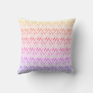 Rainbow Ripple Pattern Pastel Modern Throw Pillow