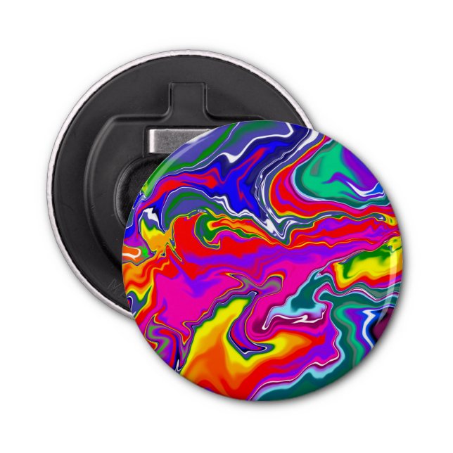 Rainbow River Fluid Art Bottle Opener (Front)