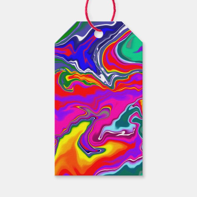 Rainbow River Fluid Art Gift Tags (Front)
