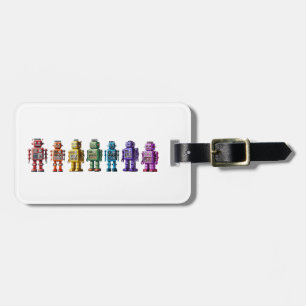 Rainbow Robots Luggage Tag