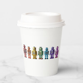 Rainbow Robots Paper Cups