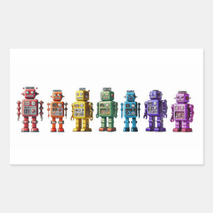 Rainbow Robots Sticker