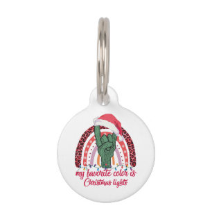 Rainbow Rock Hand My Favourite Colours Is Christma Pet Tag