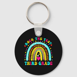 Rainbow Rock The Test Day Third Grade Testing Day  Keychain