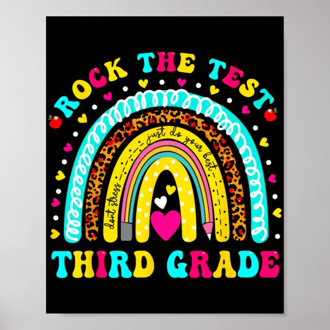 Rainbow Rock The Test Day Third Grade Testing Day  Poster (Front)