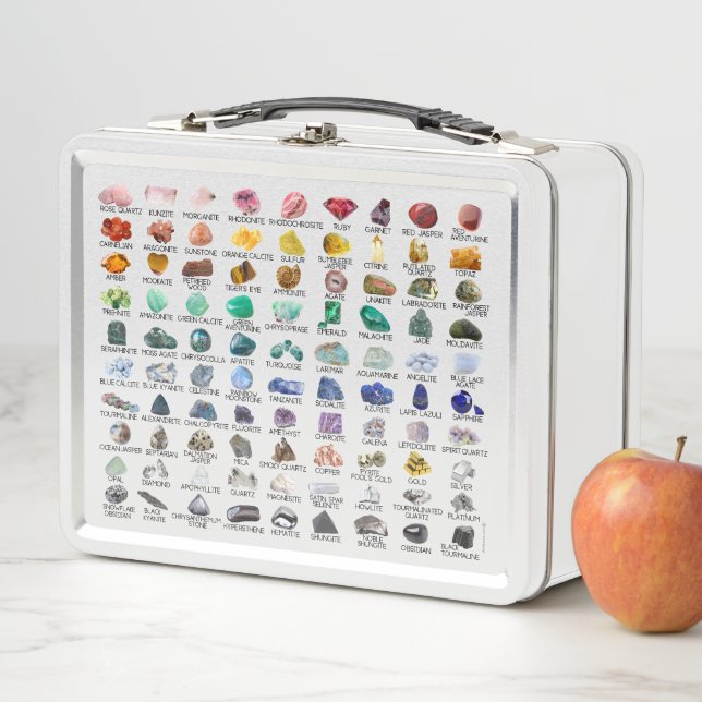 Rainbow Rocks Crystal Collection Geology Guide Metal Lunch Box (In Situ)