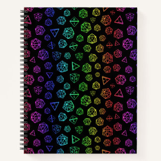 Rainbow roleplaying dice d20 gamer notebook
