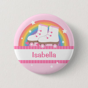 Rainbow Roller Skates For Girls 2 Inch Round Button