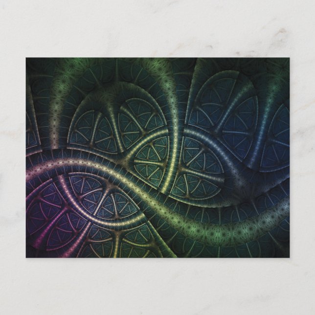 Rainbow Roots Fractal Postcard (Front)