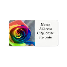 Rainbow rose address labels