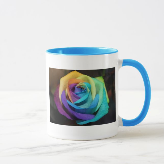 Rainbow Rose Blossoms Park Party Shower Love Art Mug (Right)