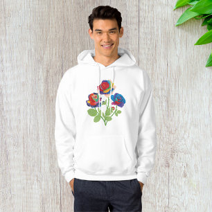 Rainbow Rose Bouquet Pop Art Floral Hoodie