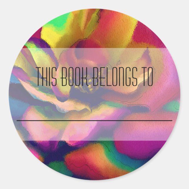 Rainbow Rose Classic Round Sticker (Front)