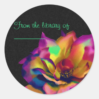 Rainbow Rose Classic Round Sticker