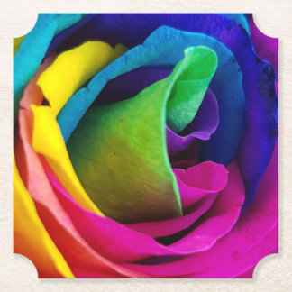 Rainbow Rose Florial Coasters