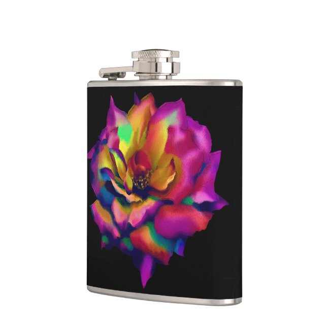 Rainbow Rose Hip Flask (Left)