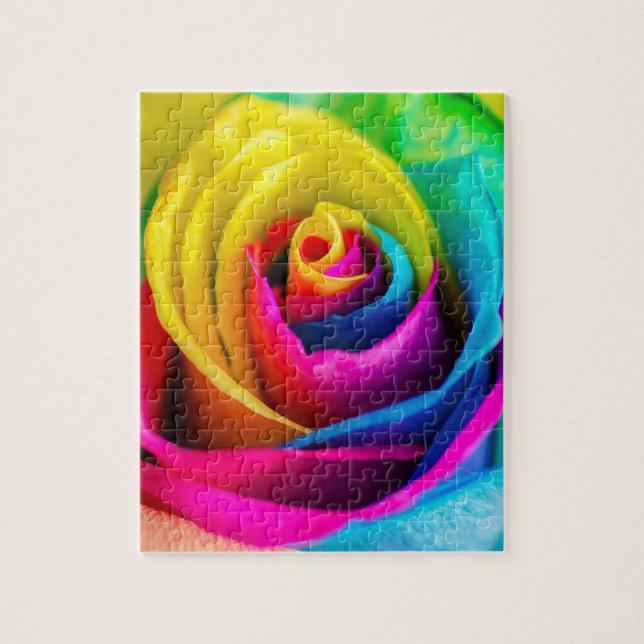Rainbow Rose Jigsaw Puzzle (Vertical)