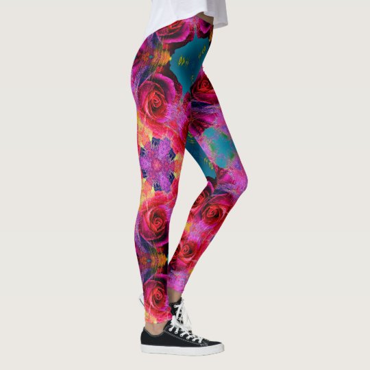 Rainbow Rose Kaleidoscope Leggings