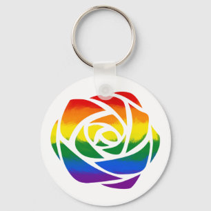 Rainbow Rose Keychain