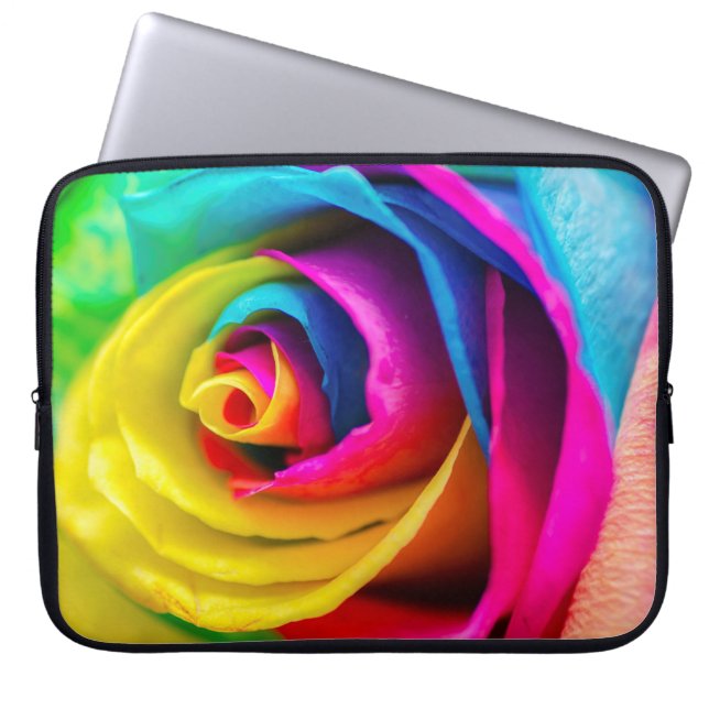 Rainbow Rose Laptop Sleeve (Front)