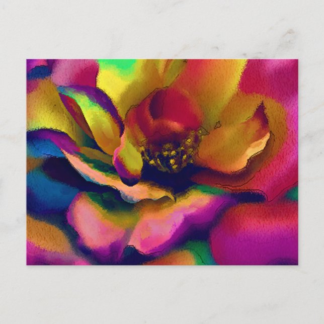 Rainbow Rose Postcard (Front)